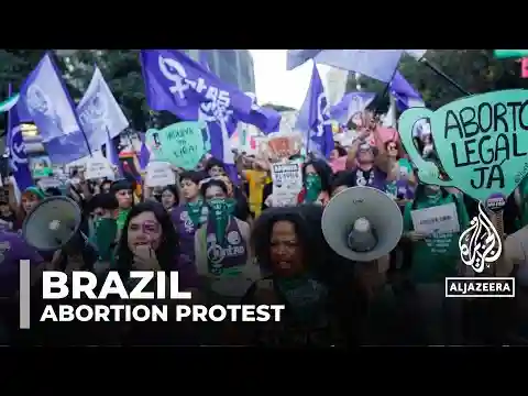 Brazilian women protest bill to tighten abortion ban