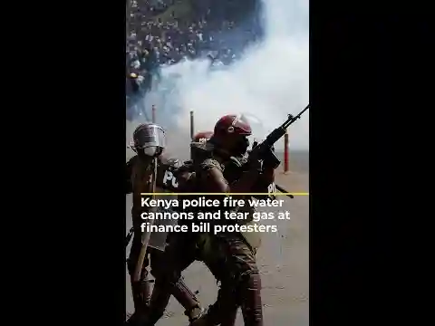 Kenya police fire water cannons and tear gas at finance bill protesters | #AJshorts