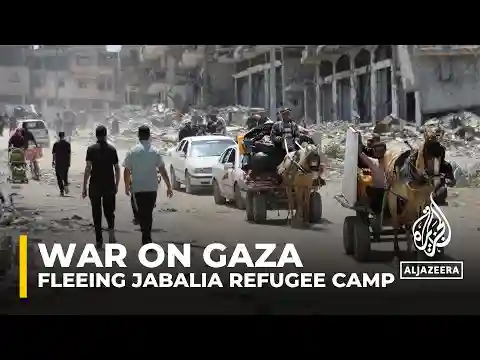 Palestinians flee Jabalia as Israeli military increase attacks on northern Gaza