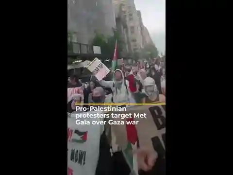 Pro-Palestinian protesters target Met Gala over Gaza war | #AJshorts
