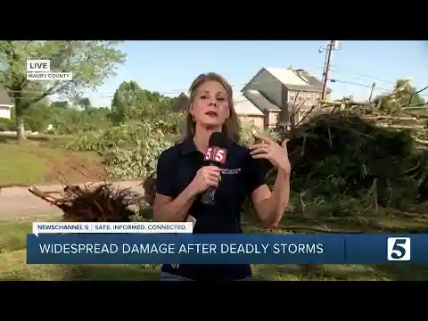 The widespread damage after deadly storms in Maury County