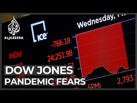 Dow falls 1,400 points as pandemic fears end 11-year bull run