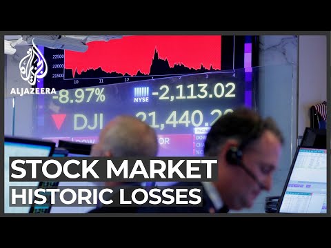 Dow falls 2,300 points - worst one-day loss since 1987 crash