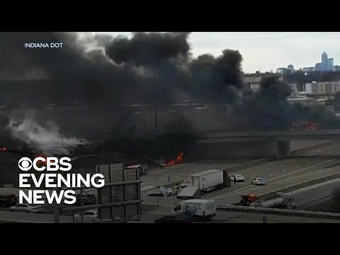 Mother helps rescue truck driver from fiery crash